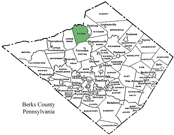 Berks County Map with Tilden Township Highlighted